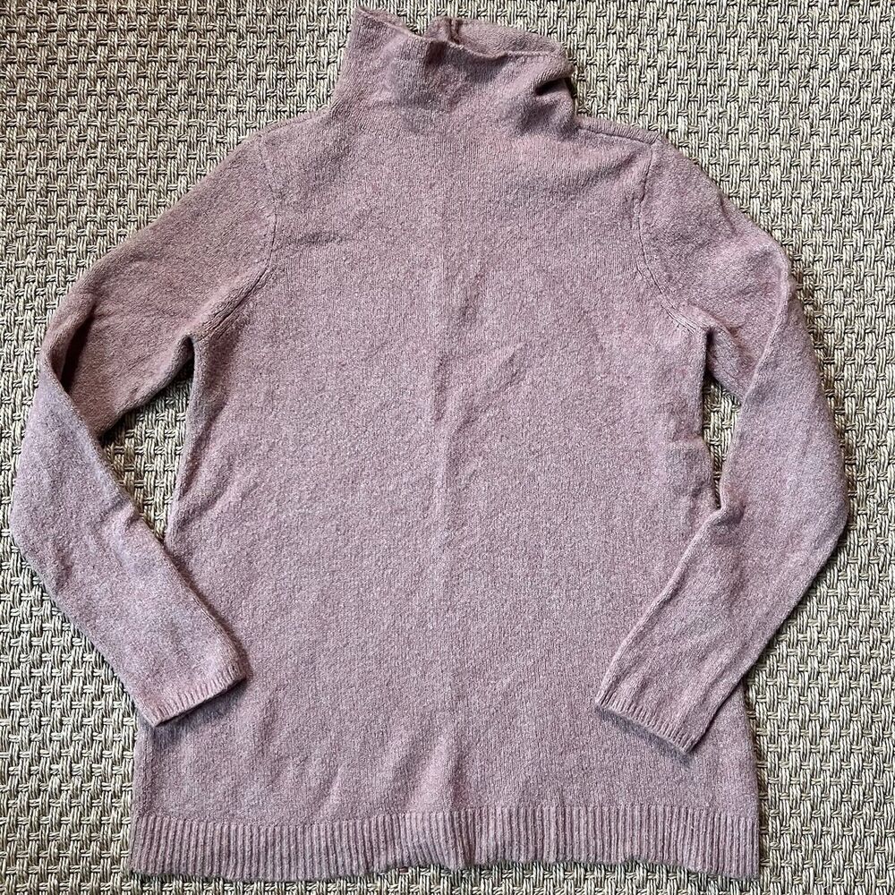 J Jill Sweater Womens Med Cotton Wool Pullover Pink Turtle Neck Chunky Casual